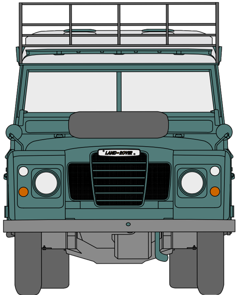 Land Rover Series III '88 bluprint front view