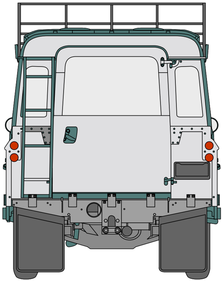 Land Rover Series III '88 bluprint rear view