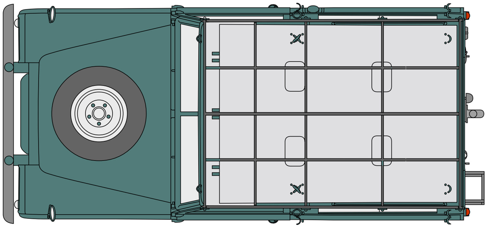 Land Rover Series III '88 bluprint top view