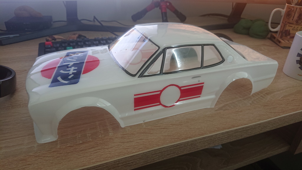 Four layers of liquid mask applied to a Datsun GT-R KPGC10 Hakosuka