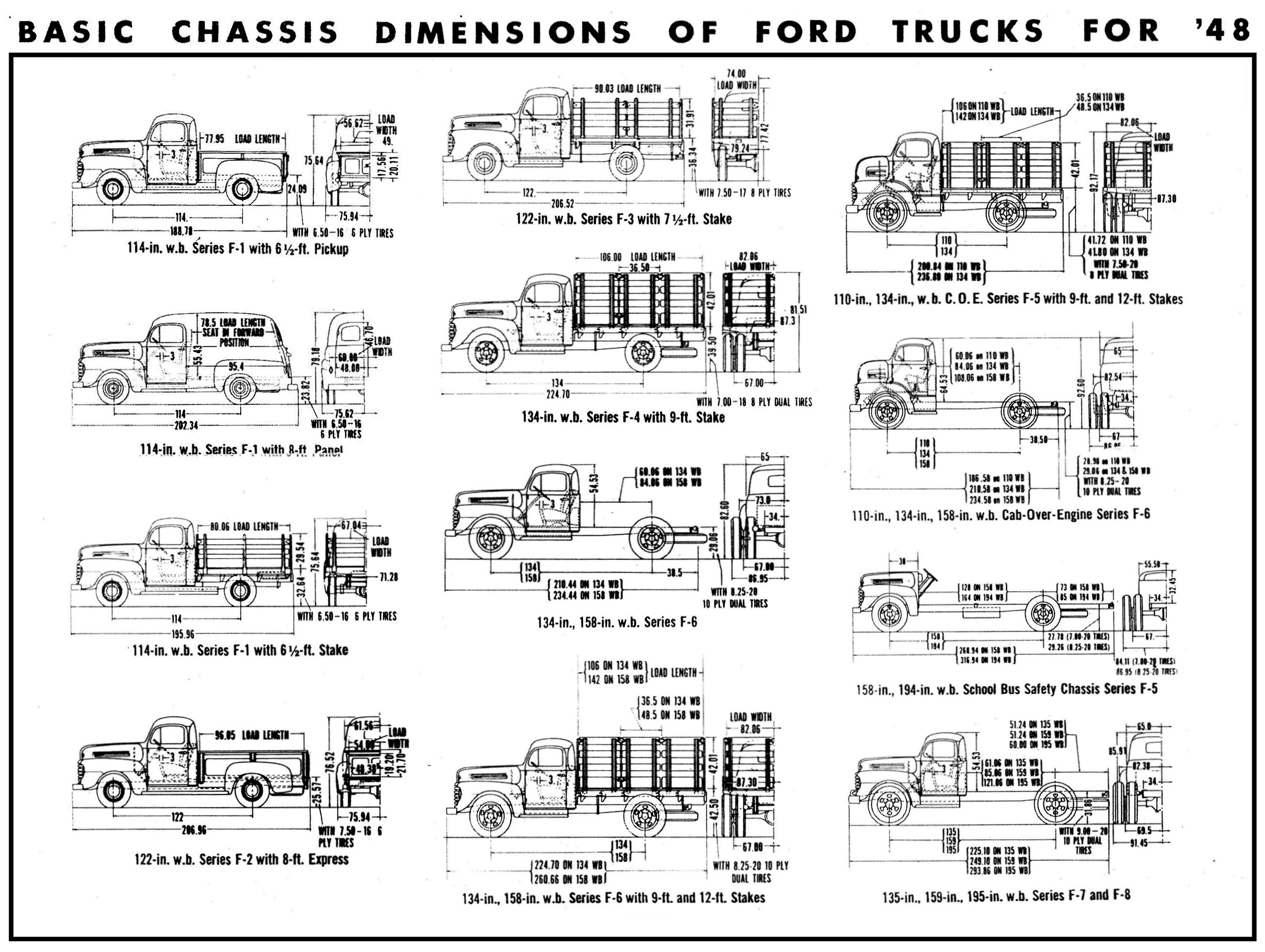 Ford F5 Chassis Dimensions