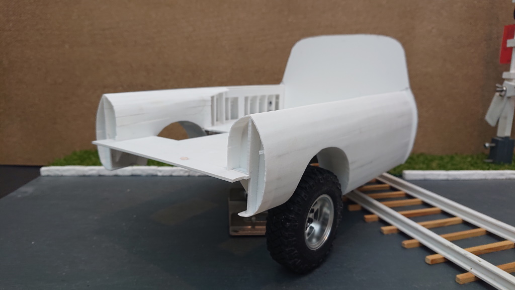 Peugeot 404 cab frame cladded with strips of styrene